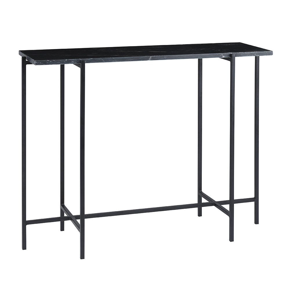 Ida Black Marble Top Console Table: Black Frame 
